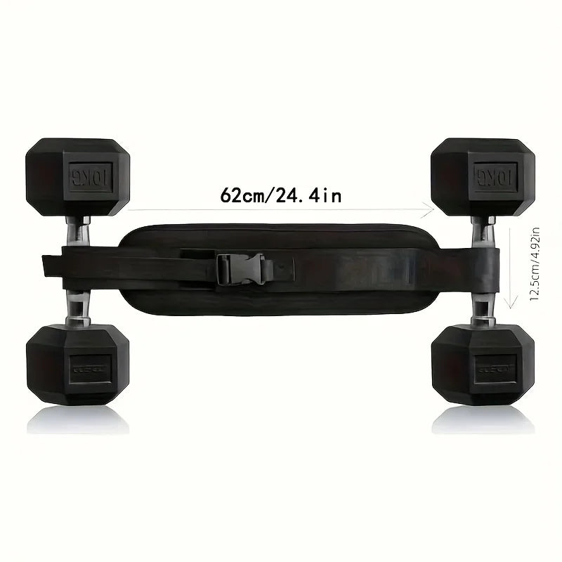 An Adjustable Nylon PA Arm Thrust Training Device with Weighted Hip Support Straps for Home and Gym Fitness Workouts
