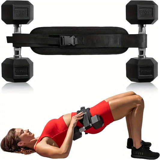 An Adjustable Nylon PA Arm Thrust Training Device with Weighted Hip Support Straps for Home and Gym Fitness Workouts